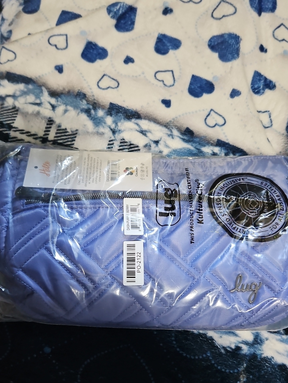 lug Quilted Throw Blanket in Light Blue